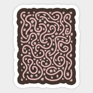 Cute Pink Worms Sticker